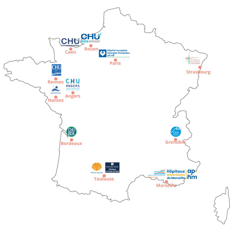 Carte France des centres version final Digital Urology 3D